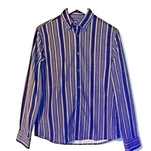 Mens Express Shirt S Corduroy Striped Brown Black Button Down Long Sleeve NWT